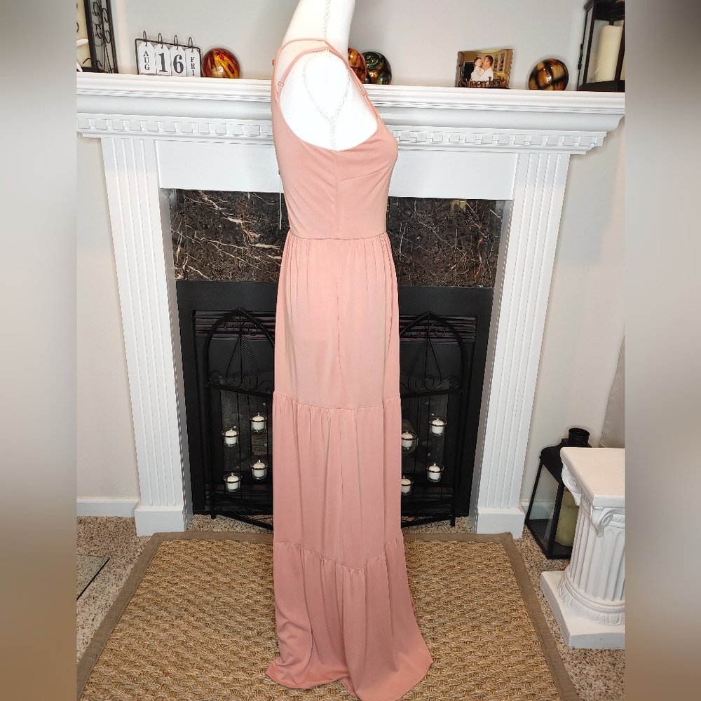 NSR TIERED MAXI DRESS, PINK XS - Picture 4 of 10